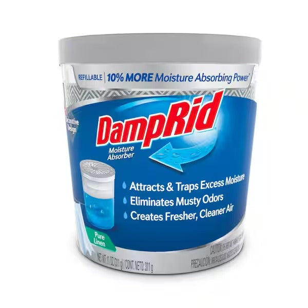 DampRid 11 oz. Pure Linen Scent Refillable Moisture Absorber – Decorative Design