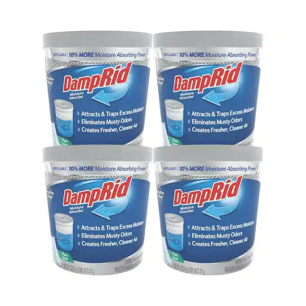 DampRid Refillable Moisture Absorber - 11 oz Pure Linen (4-Pack Bundle)