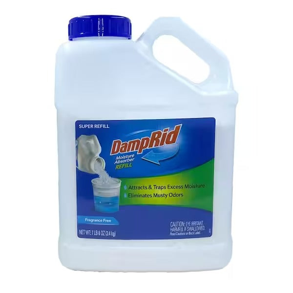 DampRid 7.5 lbs. Fragrance Free Super Refill Moisture Absorber (3-Pack Case) – 360 oz. Total - 2