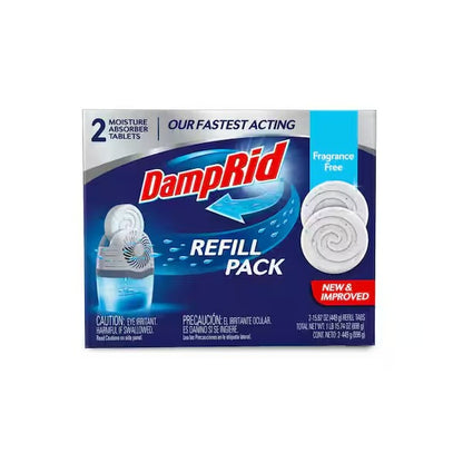 DampRid 360° Drop-In Tab Refills - Fragrance-Free (High-Speed 2-Pack)