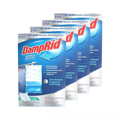 DampRid Pure Linen Hanging Moisture Absorber Bags (12-Pack Case) – 15.4 oz. per Bag